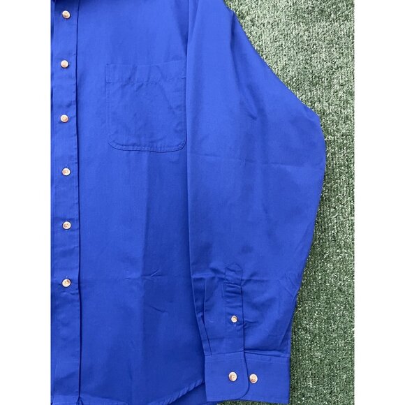 BAW Athletic Wear NON-Iron Shirt Button Down Blue Men's Size 2XL Pocket - Picture 2 of 9